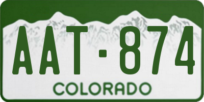 CO license plate AAT874