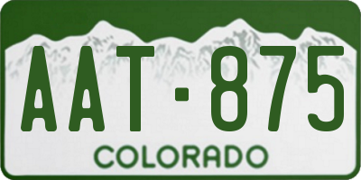 CO license plate AAT875