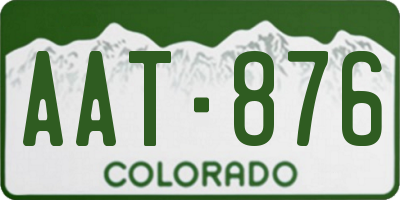 CO license plate AAT876