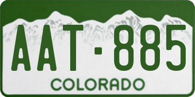 CO license plate AAT885