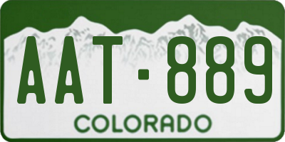 CO license plate AAT889