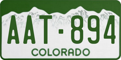 CO license plate AAT894