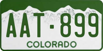 CO license plate AAT899