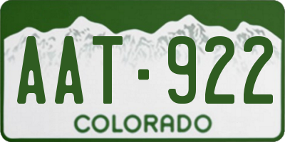 CO license plate AAT922
