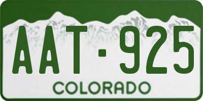 CO license plate AAT925
