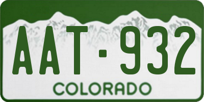 CO license plate AAT932