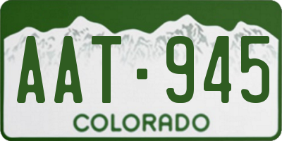 CO license plate AAT945