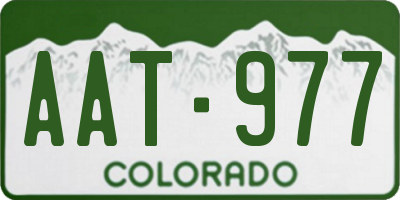 CO license plate AAT977