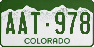 CO license plate AAT978