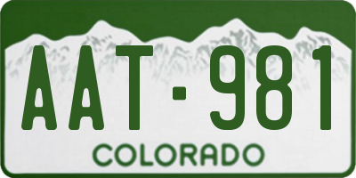 CO license plate AAT981