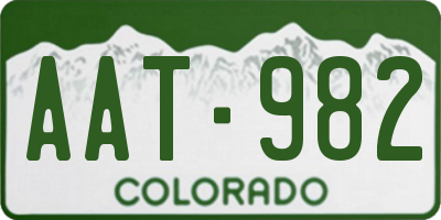 CO license plate AAT982