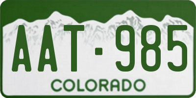CO license plate AAT985