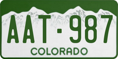 CO license plate AAT987