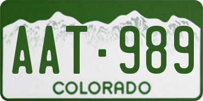 CO license plate AAT989