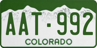 CO license plate AAT992