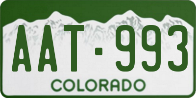 CO license plate AAT993