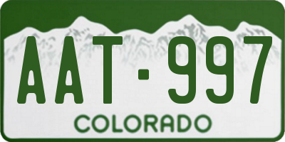 CO license plate AAT997
