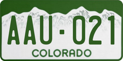 CO license plate AAU021