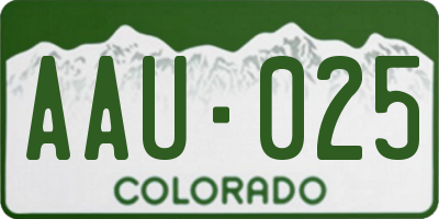 CO license plate AAU025