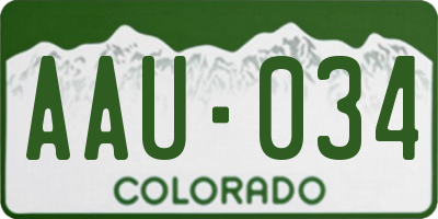 CO license plate AAU034