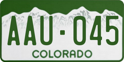 CO license plate AAU045