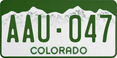 CO license plate AAU047