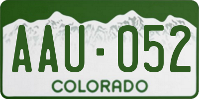 CO license plate AAU052