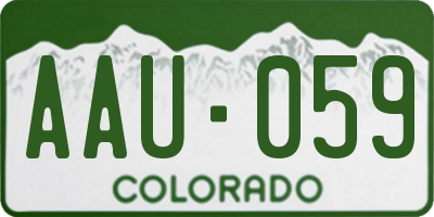 CO license plate AAU059