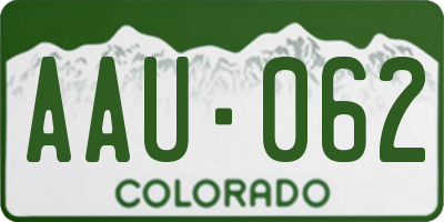 CO license plate AAU062