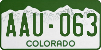 CO license plate AAU063