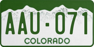 CO license plate AAU071