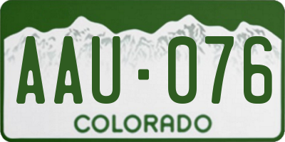 CO license plate AAU076