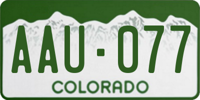 CO license plate AAU077