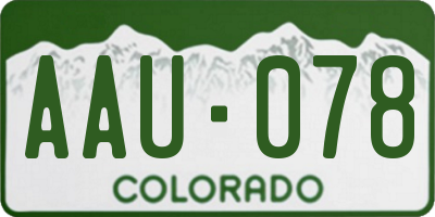 CO license plate AAU078