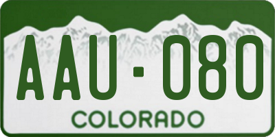 CO license plate AAU080