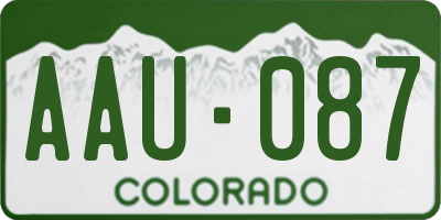 CO license plate AAU087