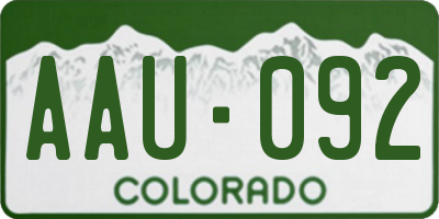 CO license plate AAU092