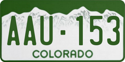 CO license plate AAU153