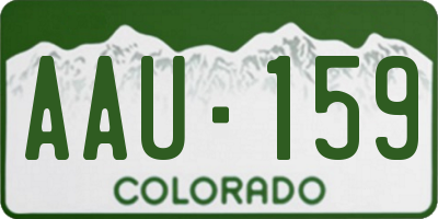 CO license plate AAU159