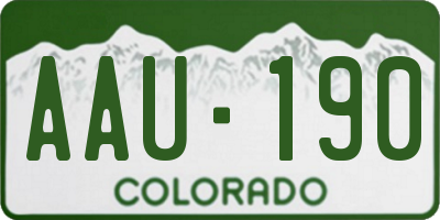 CO license plate AAU190