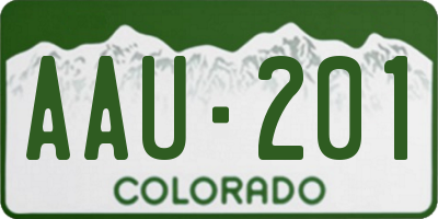 CO license plate AAU201