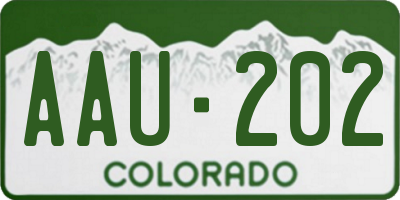 CO license plate AAU202