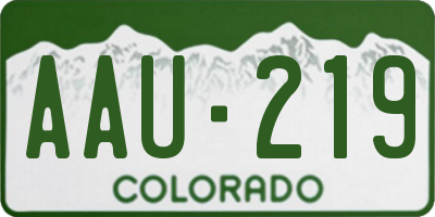 CO license plate AAU219