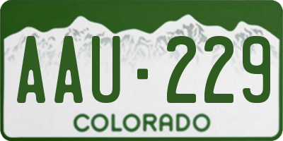 CO license plate AAU229
