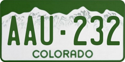 CO license plate AAU232