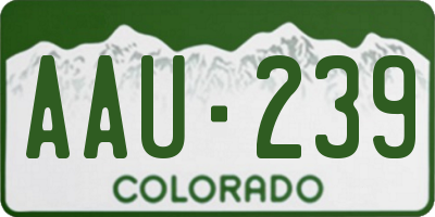 CO license plate AAU239