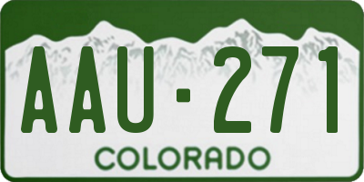 CO license plate AAU271