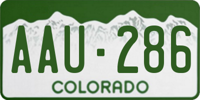 CO license plate AAU286