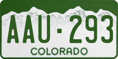 CO license plate AAU293