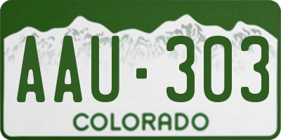 CO license plate AAU303